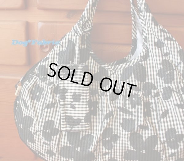 画像2: ふわころ*キャリー（black check&flower） (2)