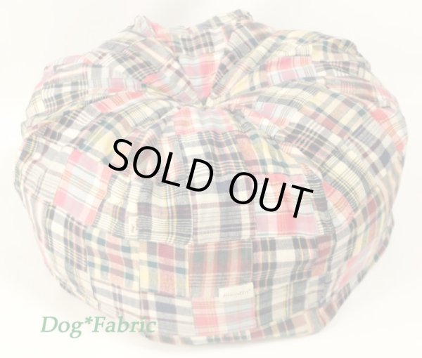 画像2: “fuwatto*”クッションカバー（patchwork check pink×navy） (2)