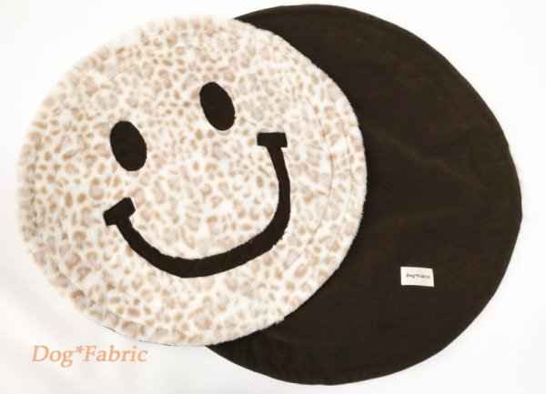 画像1: Smile Cafemat（leopard&khaki)=ラビットフェイクファー仕様= (1)