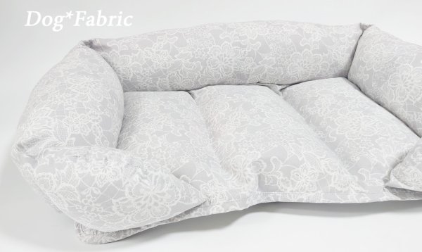 画像2: fuwa*mocoクッションベッドカバー(clarice silvergray） (2)