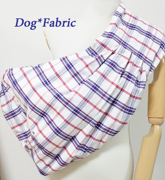 画像1: ドッグスリング=ＣＯＯＬ仕様【white&blue red check】 (1)