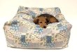 画像1: “fuwatto*”クッションカバー（patchwork flower&check blue) (1)