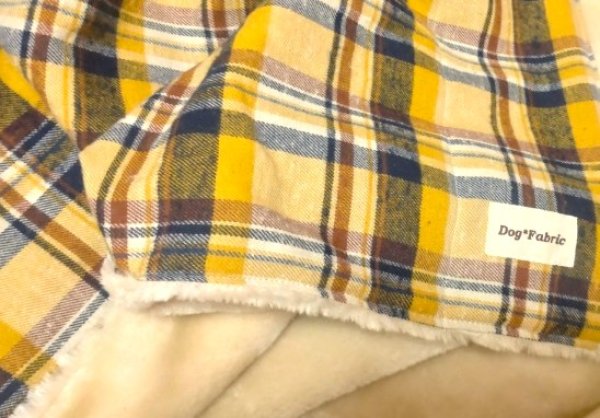 画像1: ボアブランケット（マスタード×ネイビーチェック）〜2サイズ〜 (1)
