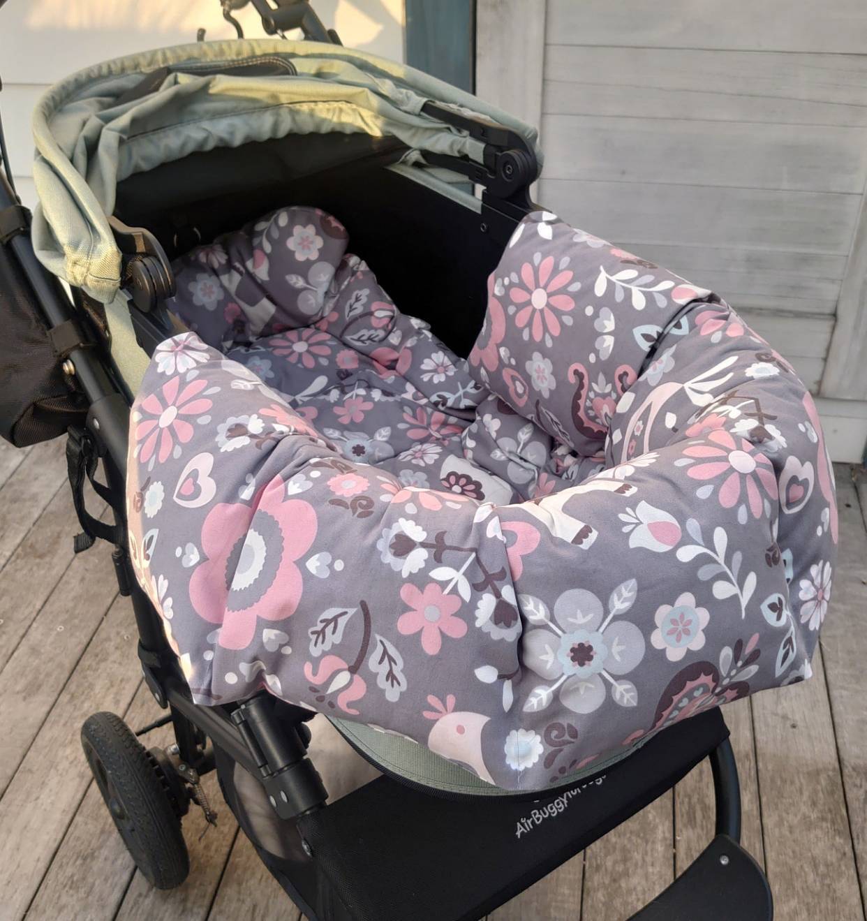 カート用あごのせクッションセット(polk gray&pink)=ご予約受付中=